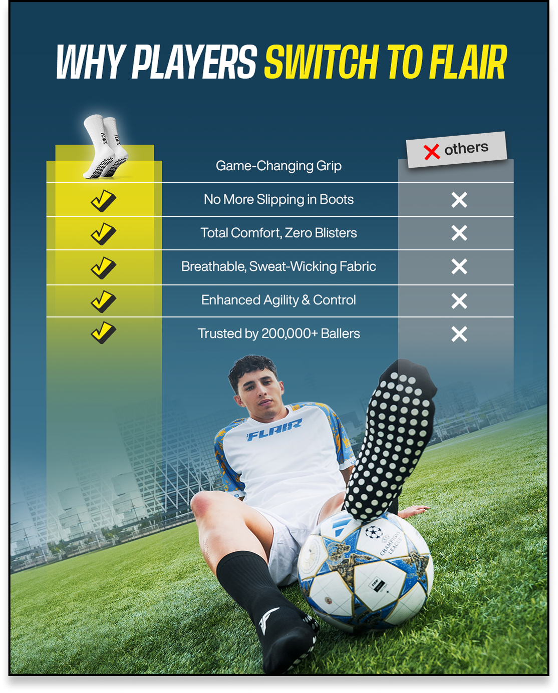 Paquete de 6 calcetines Pro Grip