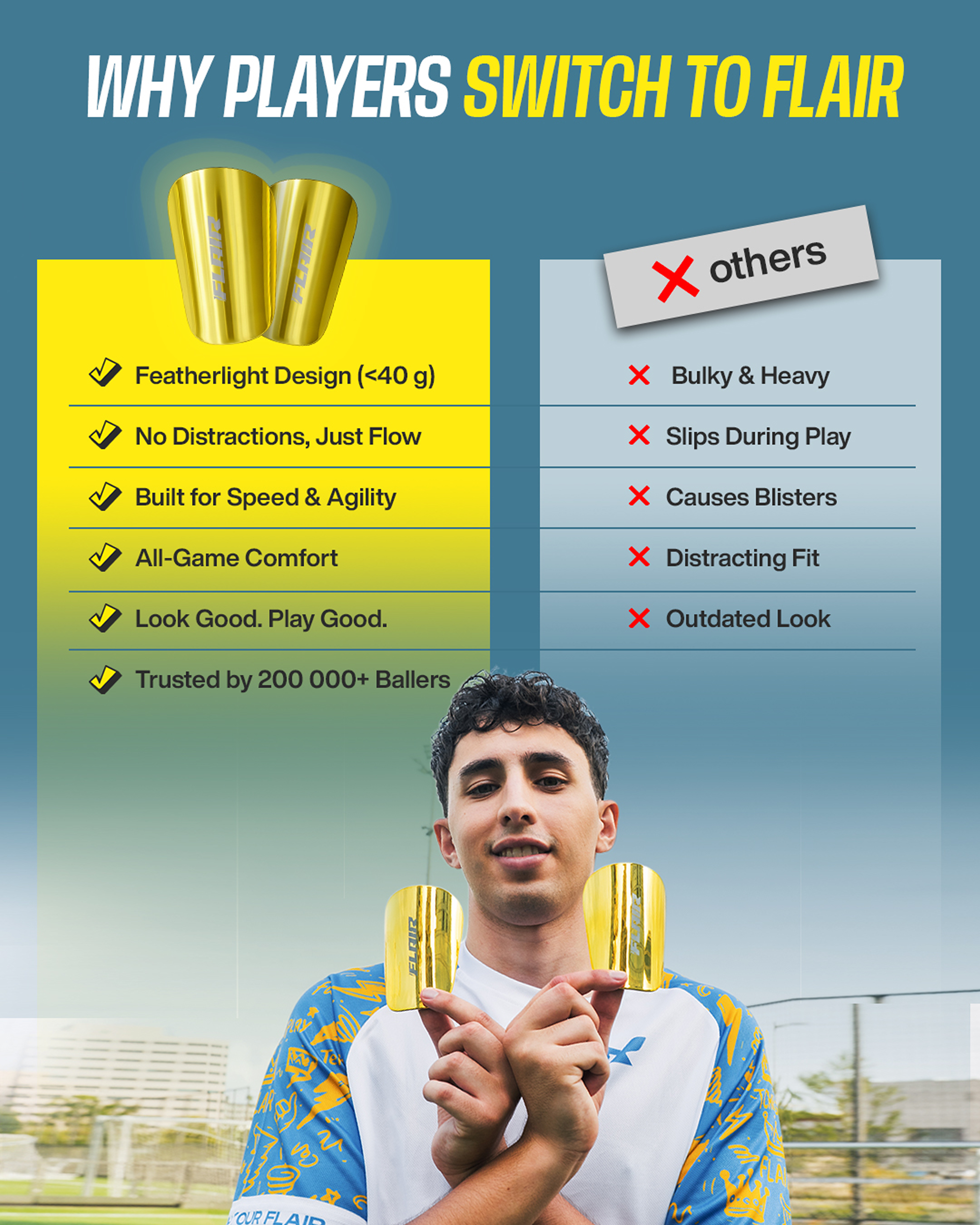 Gouden scheenbeschermers